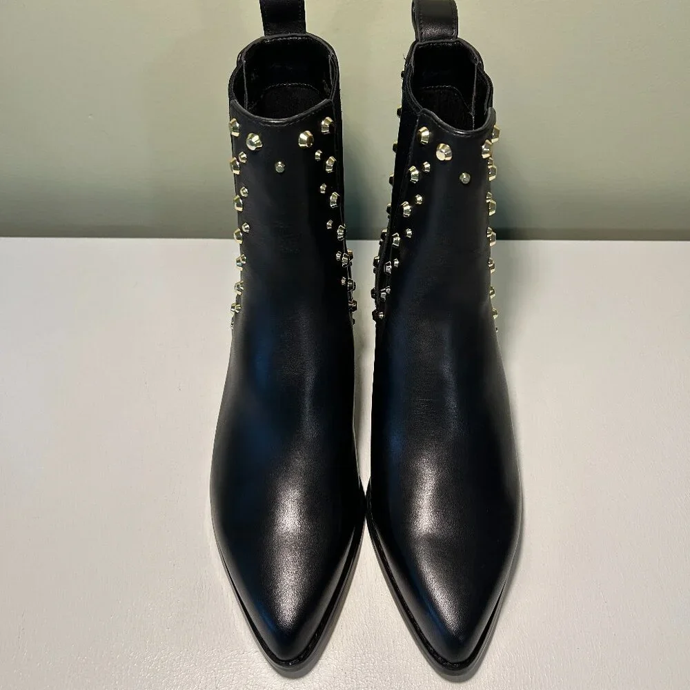 Michael Kors Kinlee Astor Studded Leather Ankle Boot - Picture 2 of 12